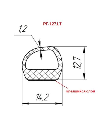 Уплотнитель РГ 127LT самоклеящейся